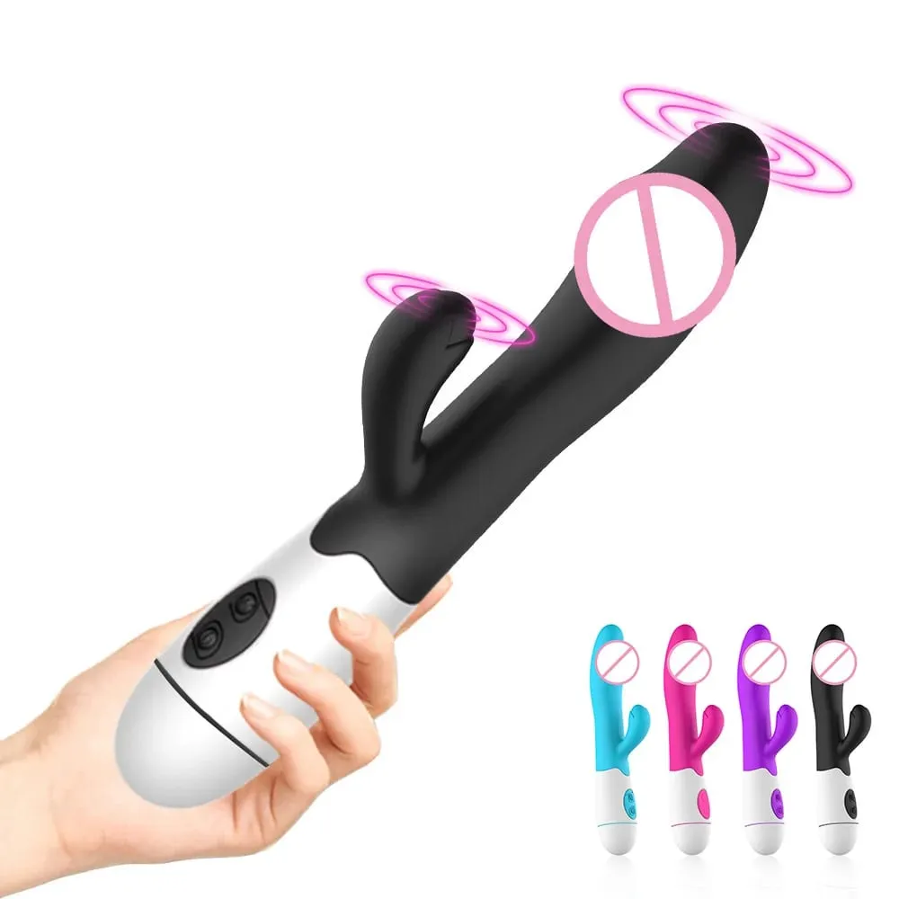 Anal Vagina Massage G-spot Masturbator Erotic Dildo Rabbit Vibrator Vibrators For Women 30 Frequency Dual Vibrating Sex Toys — image 3