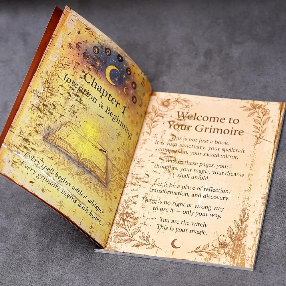 77 Pages Witchcraft Grimoire Pages Book of Shadows Kit with Moon Phases Herbal Lore Spells Gothic Dark Academia Witch Journal — image 6