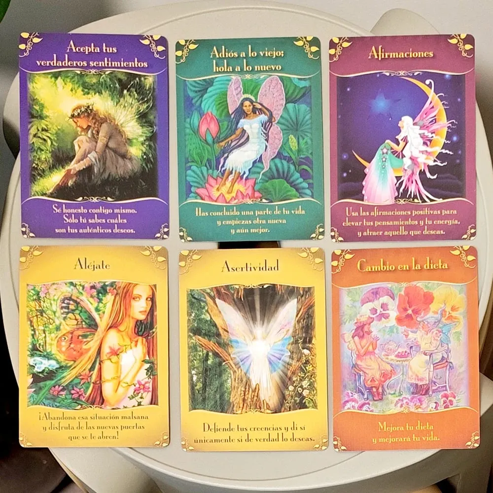 Magical Messages From The Fairies Oracle Deck 44 Pcs Spanish Cards Printed on 350GSM Double-embossed Cardstock 10.5*7.5cm — image 2