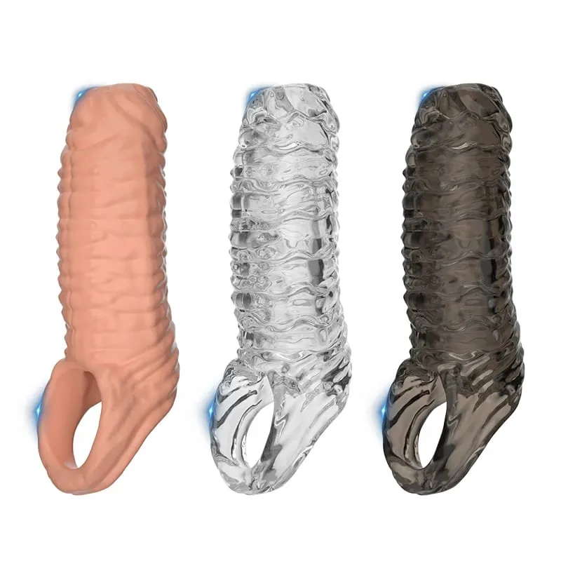 Estensore del pene Preservativo Silicone Riutilizzabile Manicotto Del Pene Glande Ingranditore Ritardo Eiaculazione Cockring Giocattoli Adulti Del Sesso Per Gli Uomini Coppie — image 1