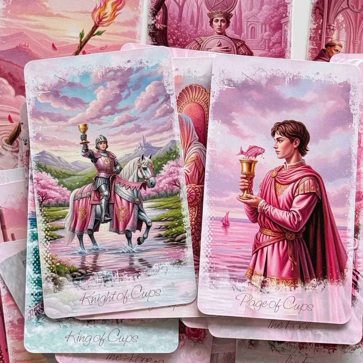 Romantic Tarot Cards in Metal Box With Paper Guidebook 12*7cm Rose Series Divine Guidance Board Games — image 2