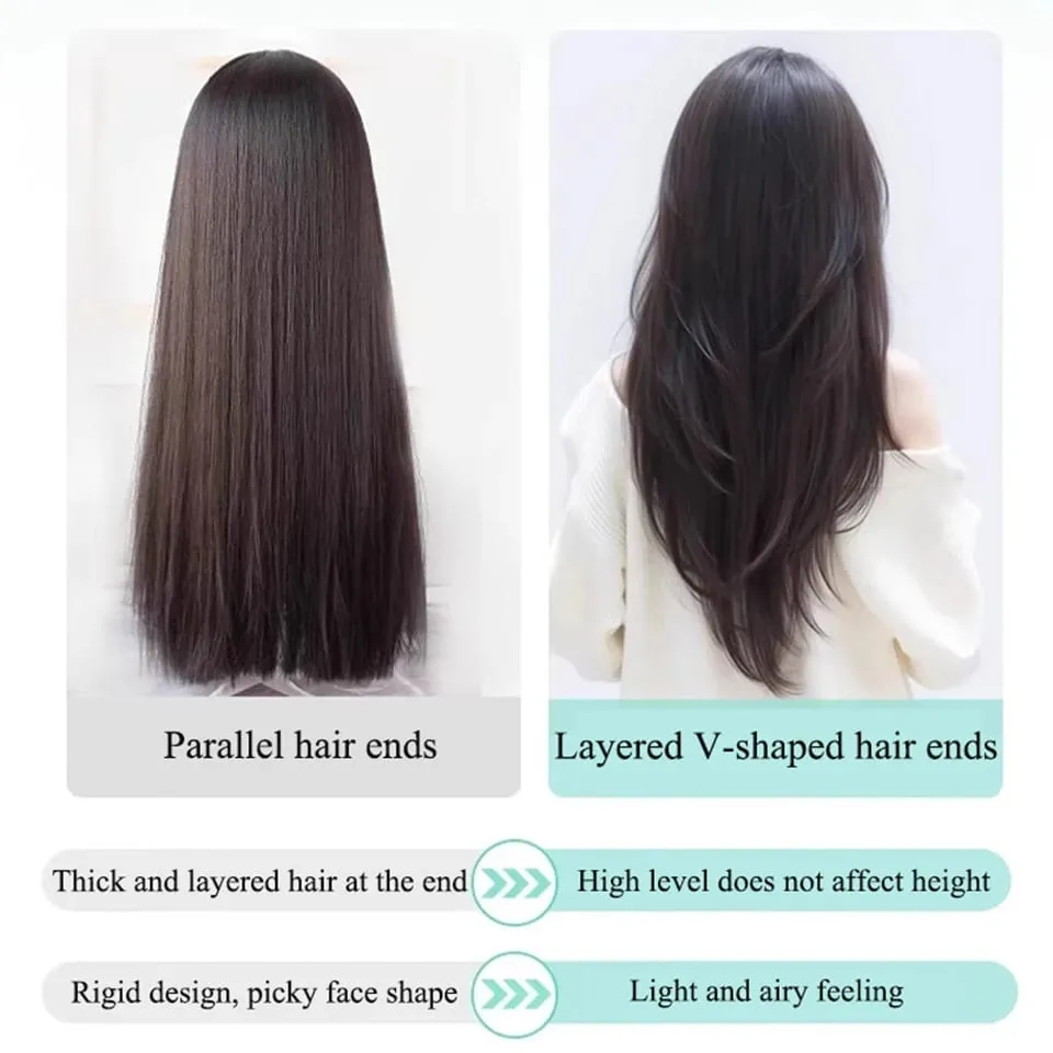 Synthetic Wig One-piece Straight Wig Layered Extension Wig Korean Fluffy Hair Piece Extension Wig For Women Christmas New Year — image 6