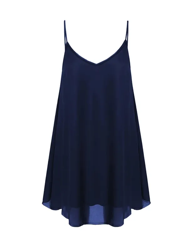 Women Plus Size Sleeveless Dress Fashion Solid Color Comfortable Daily Wear Dress — image 7