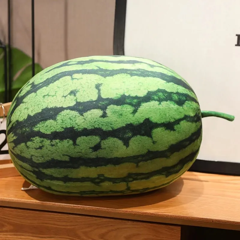 3D Simulated Watermelon Hug Pillow Round Long Watermelon Soft Plush Toys Fruit Sofa Cushion Suitable For Home Kids Gifts — image 3