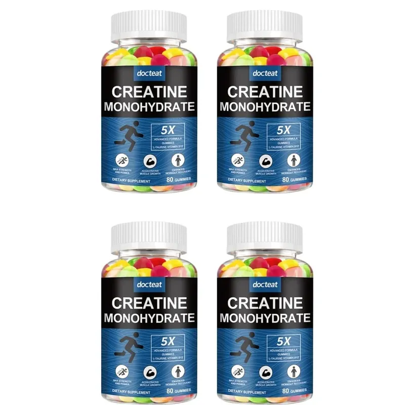 Docteat Creatine Monohydrate Gummies Chewable for Strength and Power Supports Muscle Growth and Workout Recovery 80 Gummies — image 10