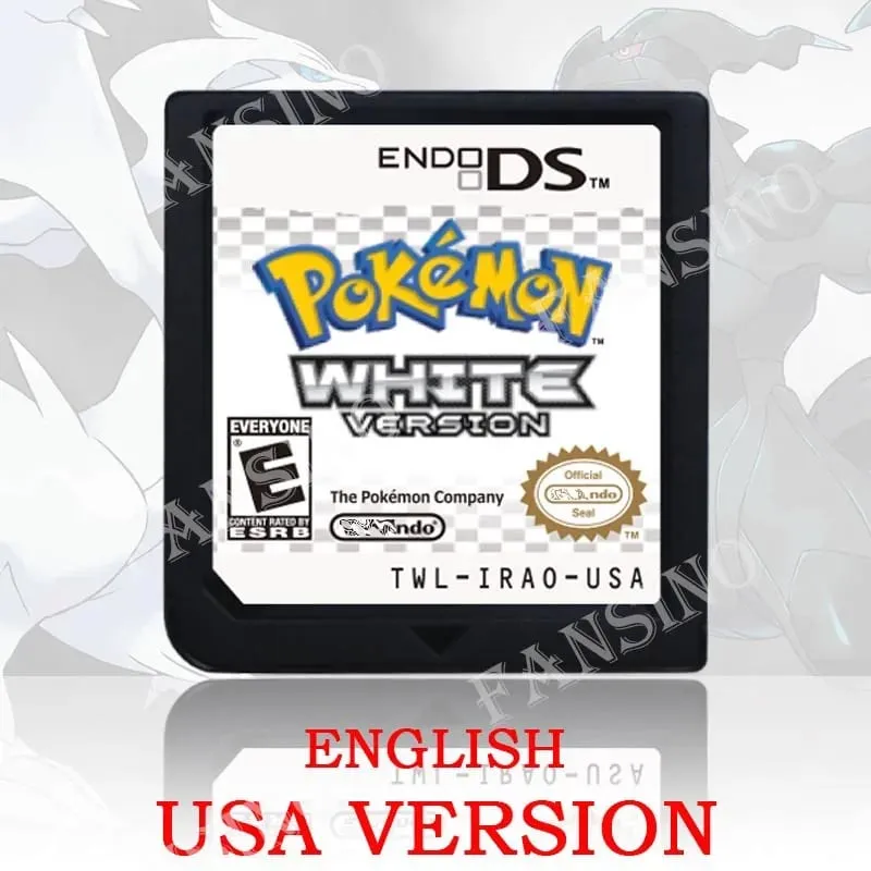 (USA EUR AUS) Pokemon Black White 1/2 Version High Quality Authentic 1:1 Replica DS Video Game Cartridge For DS 2DS 3DS Console