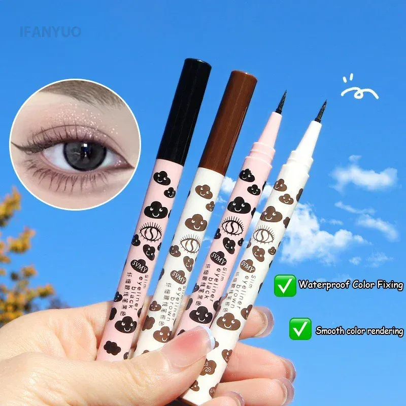 Ultratenké přírodní matné tekuté pero na oční linky Vodotěsné, rychleschnoucí pero na spodní řasy Silkworm Pen Nástroj pro hladké oční líčení s vysokým pigmentem — image 3