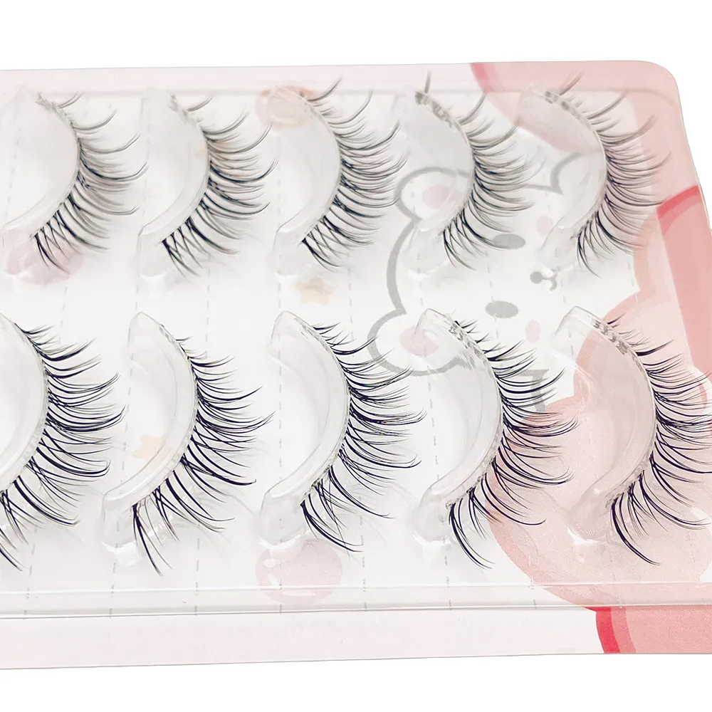 5 pares de extensiones de pestañas onduladas de tallo transparente: reutilizables, fáciles de aplicar, aspecto natural que mejora la apariencia de los ojos. — image 6