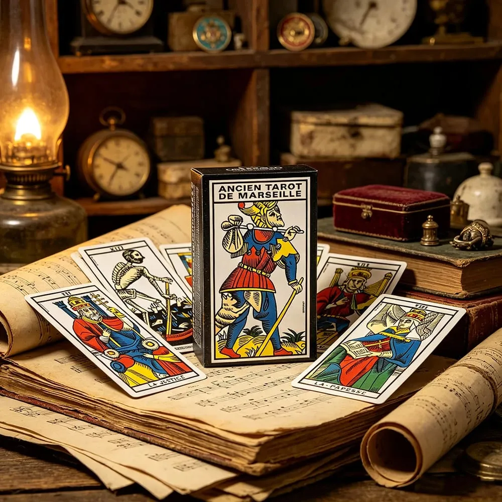 French Ver. Ancien Tarot De Marseille Deck Vintage Divination Tarot Deck Fortune Telling Board Game Cards Game for Beginner — image 4