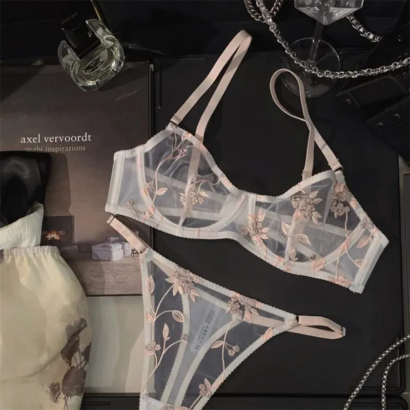 European Style Lace Sheer Embroidery Underwire Bra Minimizer Big Bust Anti-Sagging Support Comfort Soft Lingerie S-XL — image 3