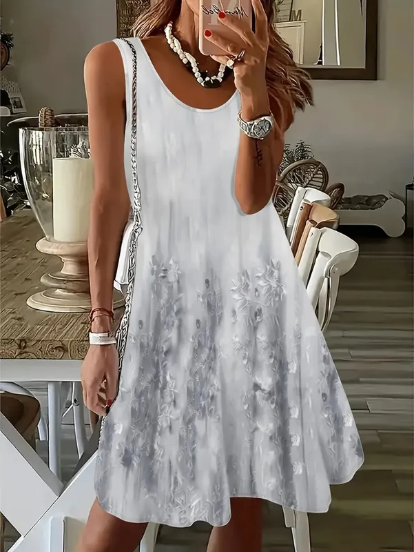 2026 Summer Women's Sleeveless Dresses Knee-Length Round-Neck Dresses Beach and Vacation Casual Dresses Printed Women's Dresses — image 18
