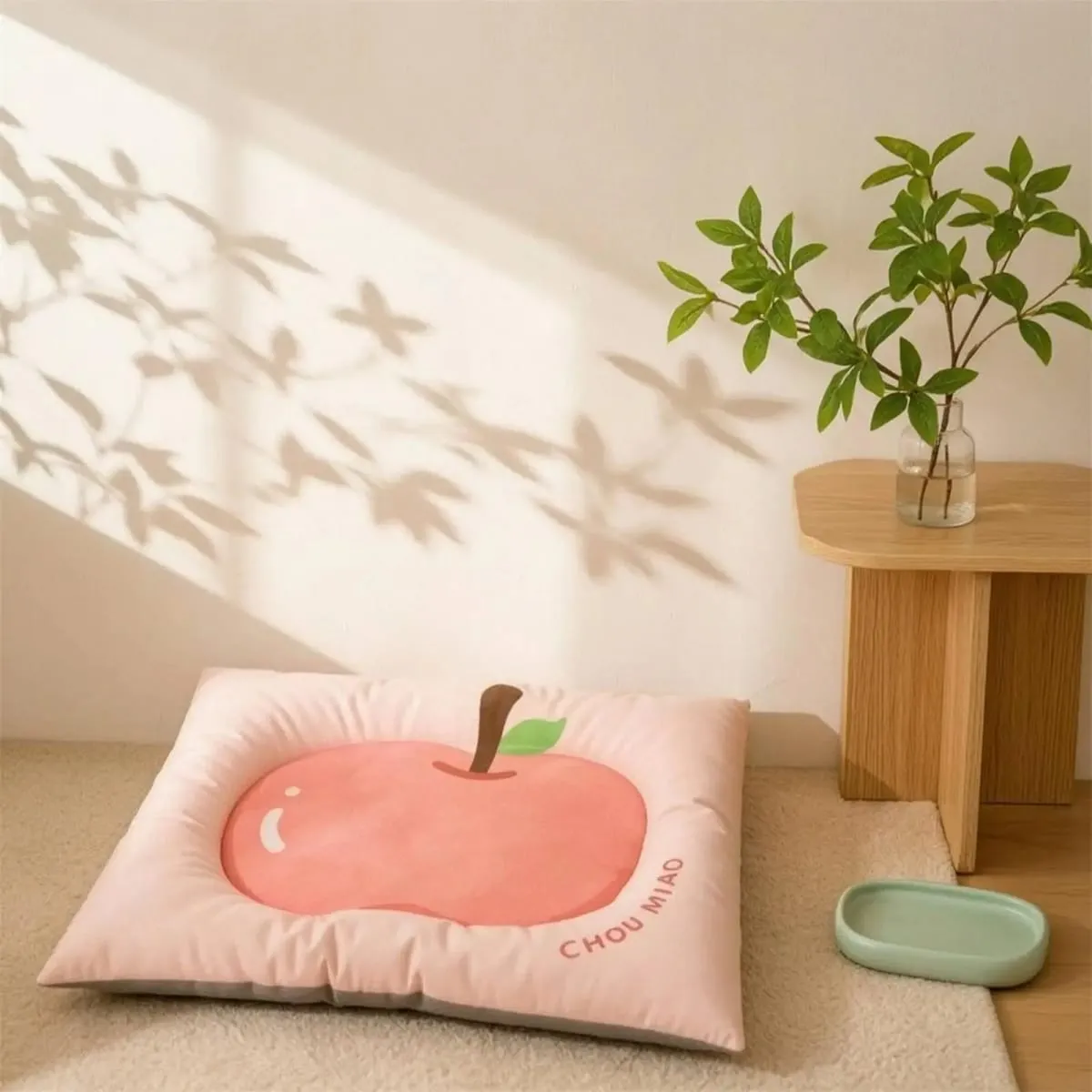Plush Fabric Pet Mat with Fruit Print for Cat Dog Cozy Sleeping Pad Raised Border Cushion Easy Clean Pet Furniture Accessory — image 7