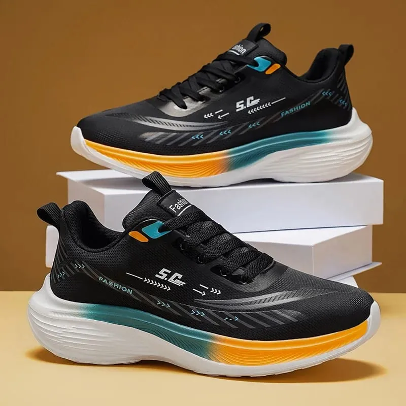 Men Running Shoes Lightweight Breathable Mesh Sneakers Thick Sole Cushioning Casual Walking Shoes Size 39-44 — image 3