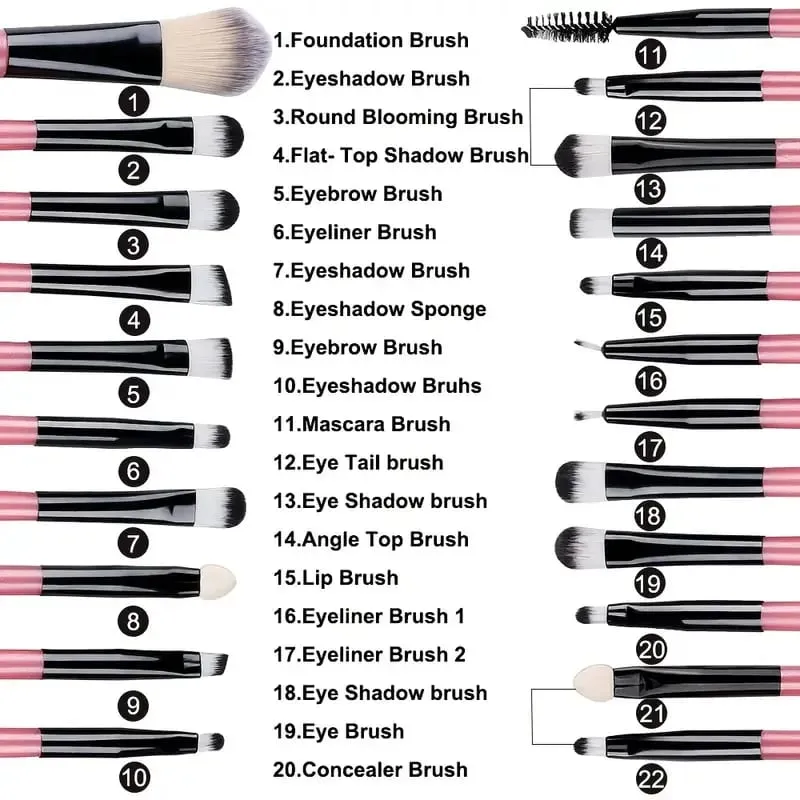 20pcs Makeup Brush Set Soft Fluffy Cosmetic Foundation Powder Eyeshadow Kabuki Blending Make Up Brush Beauty Tool Makeup Sponge