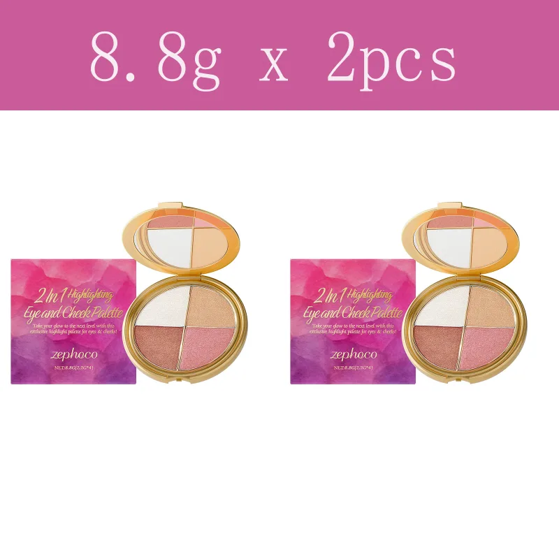 Highlighter Eyeshadow Blush Palette - Portable Versatile Natural and Multi-Use for Daily Eye and Cheek Makeup — image 7