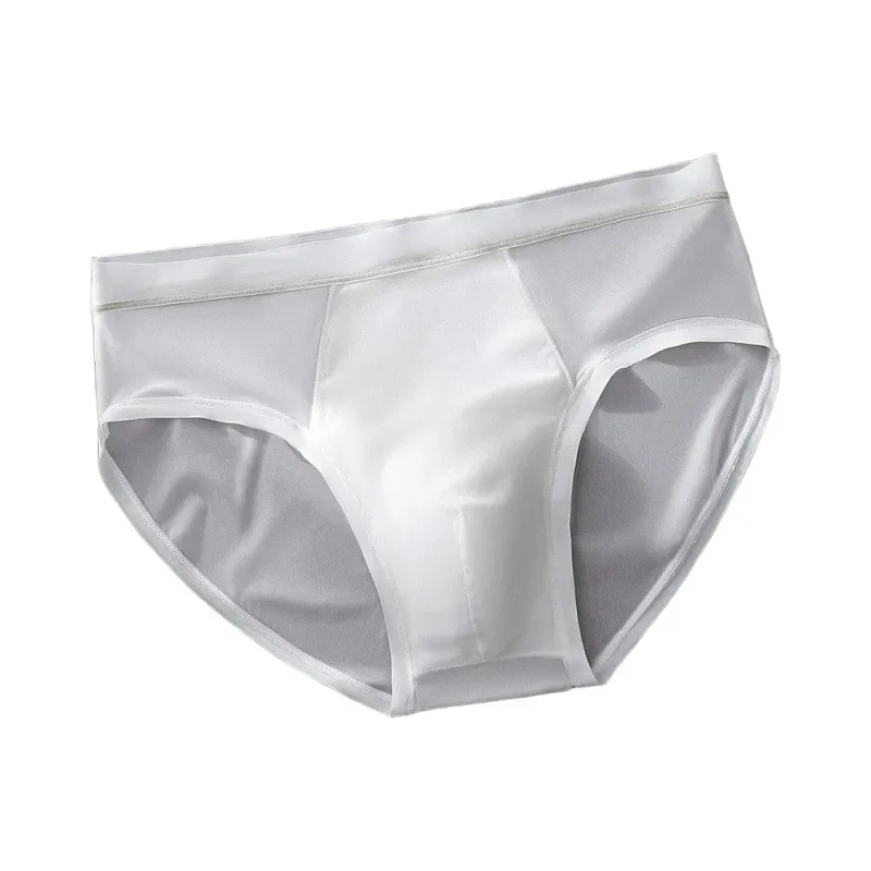 Men's Seamless Ice Silk Briefs Underwear Bulge Pouch Solid Breathable Panties Calzoncillos Hombre Slips Male Panties