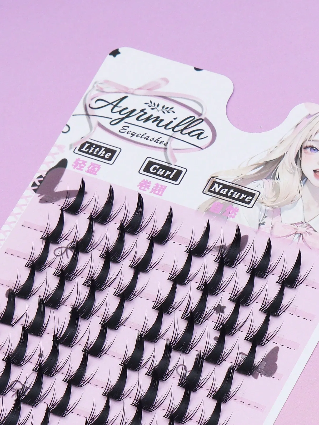 Manga Anime Spiky Cluster Lashes Sharp Tip Fox Eye Individual Eyelashes Cosplay DIY Segmented Fake Lashes — image 6