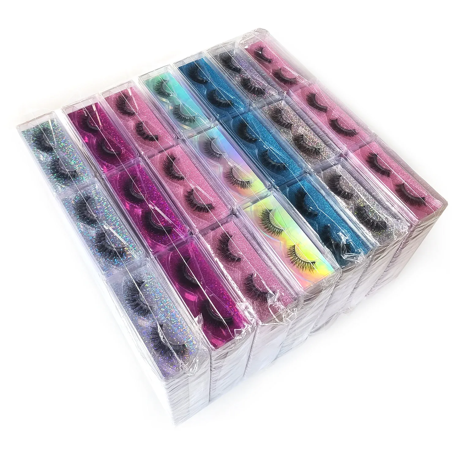 100 Pairs Cat Eye Lashes Natural Long Mixed Style Curling Fluffy Faux Eyelashes Individual Packing Manga Lashes — image 2