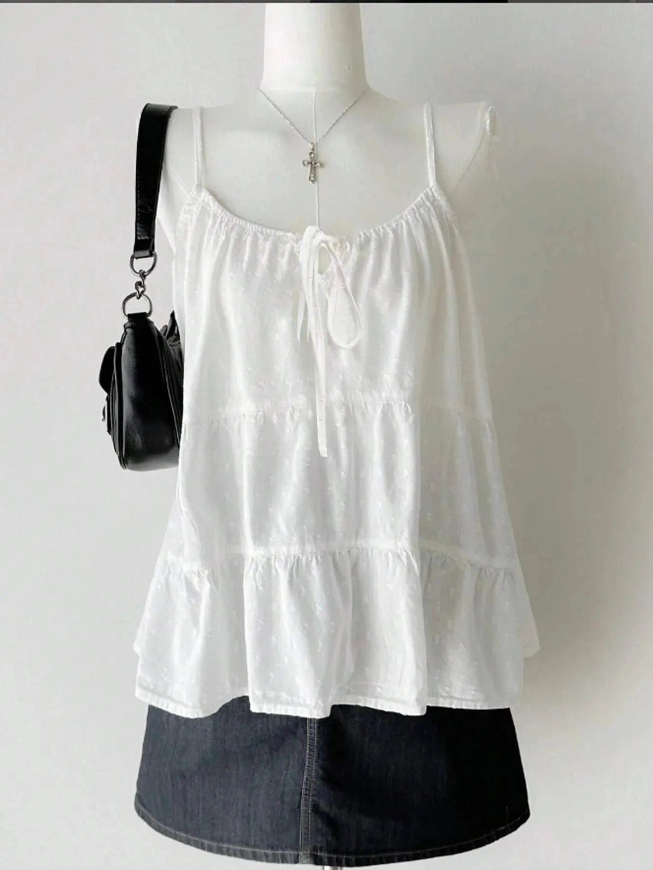 Stylish Women's Summer Polka Dot Jacquard Camisole