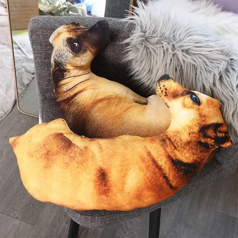Cute 3D Lifelike Animal Throw Pillow Plush Creative Dog Pillow Soft Cushion Office — image 9