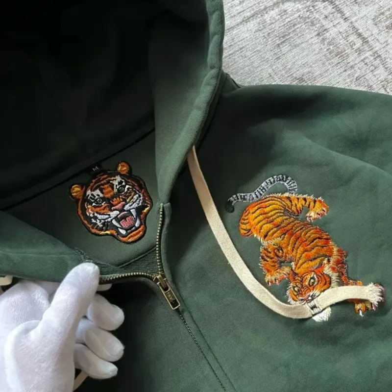 Sweat à capuche Vintage imprimé ours pour hommes, rétro vert, Patch à carreaux, pull à capuche, décontracté, Streetwear, manches longues, haut pour femmes