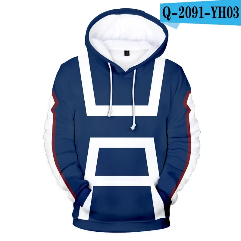 My Hero Academia Midoriya Izuku All Might Cosplay Costume School Uniform Boku No Hero Academia 3D Print Mens Hoodies Sweatshirts — image 3