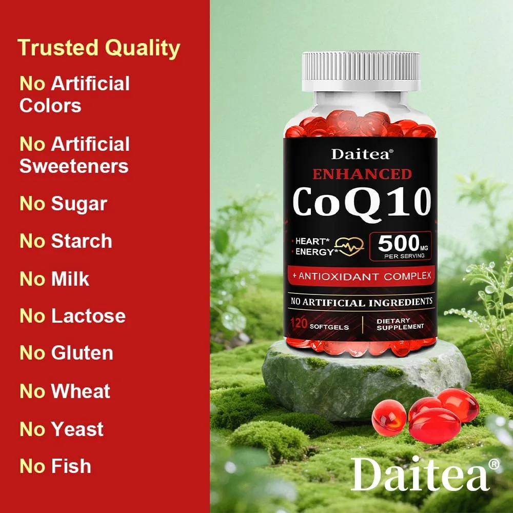 High Absorption CoQ10 500MG - for Heart Health&Energy Production - Enhanced CoQ10 Nutritional Supplements with Coenzyme Q10 — image 6