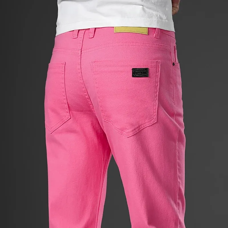 2026 98% Cotton Elastic Cotton Jeans Men's Spring Slim Straight Denim Pants Comfort Large Size Korean Business Casual Trousers — image 11
