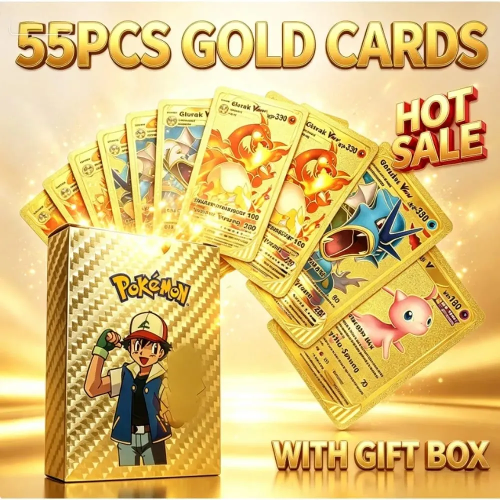 English version Golden Monster trading cards 55 cards with gift box rare shiny cards game cards anime collectibles — image 1