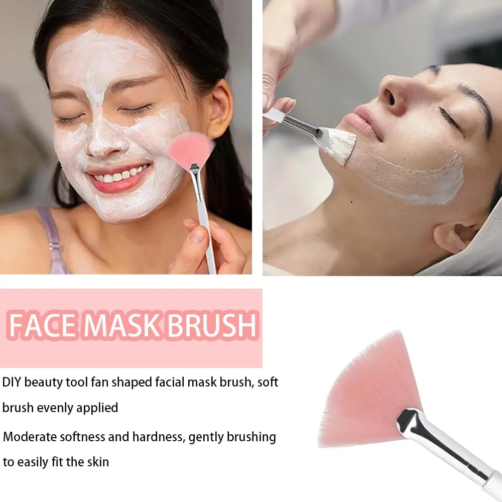3/9 Pieces Facial Fan Mask Brushes Soft Mask Brush Applicator Esthetician Facial Mask Brushes For Women Girls Cosmetic Tools — image 4
