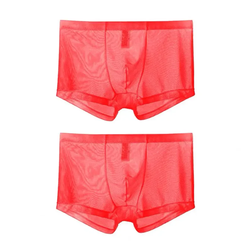 Mga Transparent na Boxer para sa Mga Lalaki na See Through Panlalaking Panloob na Sexy Mesh Low Waist Ice Silk Manipis na Nakakapalamig na Panti ng Lalaki na Panloob na Panloob — image 24