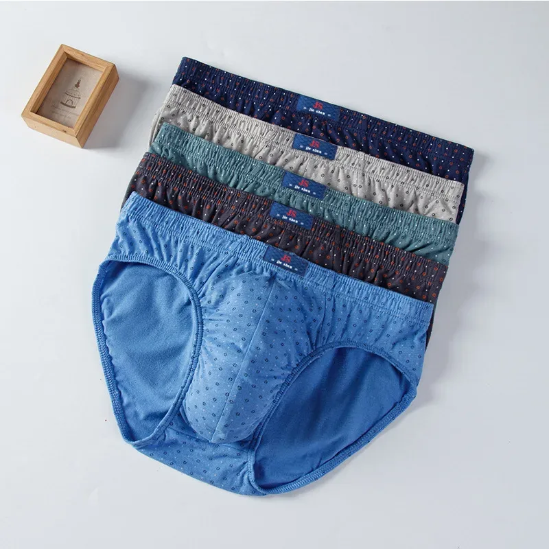 100% Cotton Briefs Mens Comfortable Underpants Man Underwear L/XL/2XL/3XL/4XL5pcs/Set Free Drop Shipping — image 17