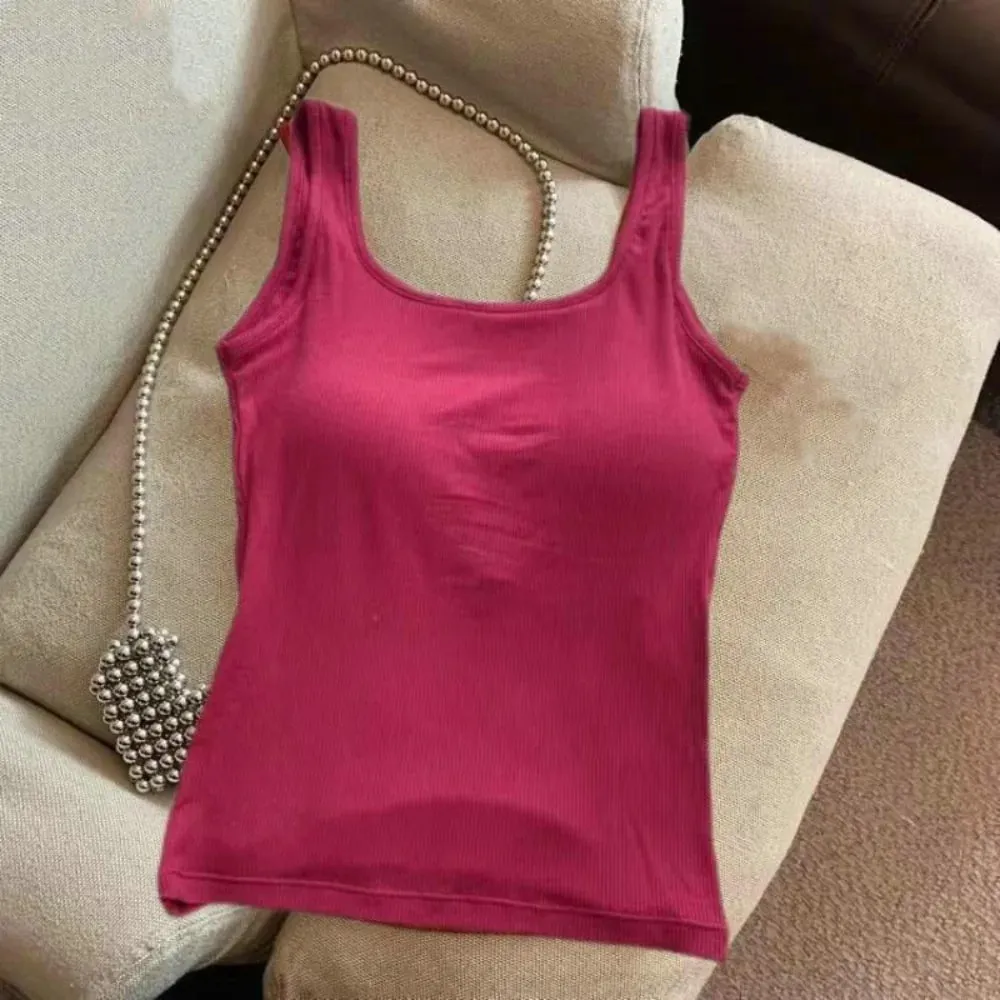 Fashion Solid Color Bodycon Top Sleeveless with Chest Pad Camisole Clubwear Backless Tank Top for Women — image 10