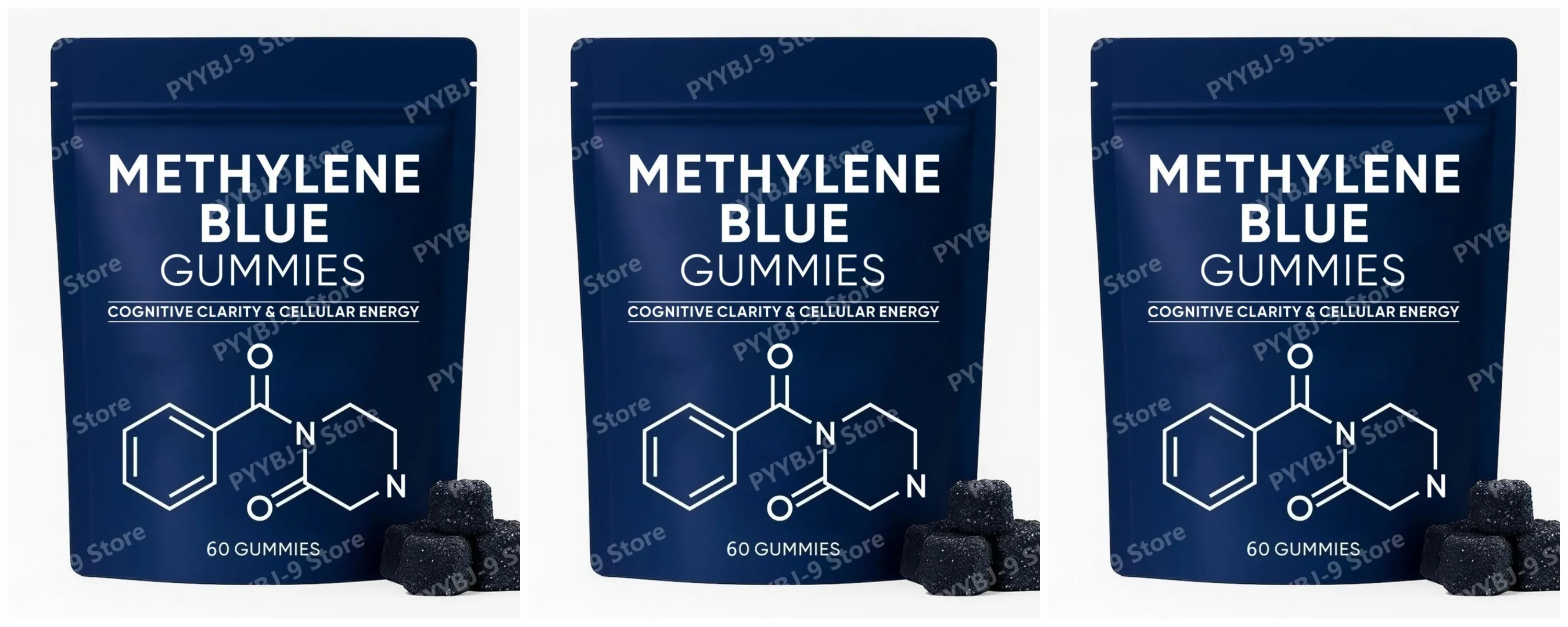 Methylene Blue Gummies Supplement 30/60pcs Focus Energy Support Vegan Non-GMO Gluten-Free Daily Nutrition Chews for Adults — image 10