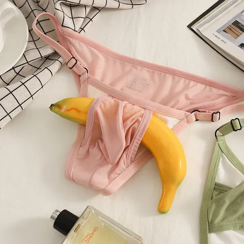 Panlalaking Ice Silk Brief na may Bukas na Harap at Naaayos na Baywang - Summer Sexy Breathable Underwear para sa Kumportableng Pagkasyahin