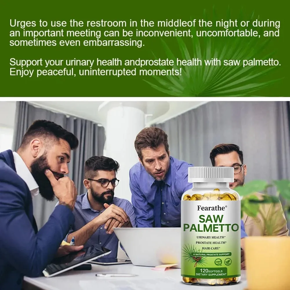 Saw Palmetto Prostate Health Supplement Promote Urinary Tract Function 500mg Per Serving - Vegan Non-GMO Capsules — image 4