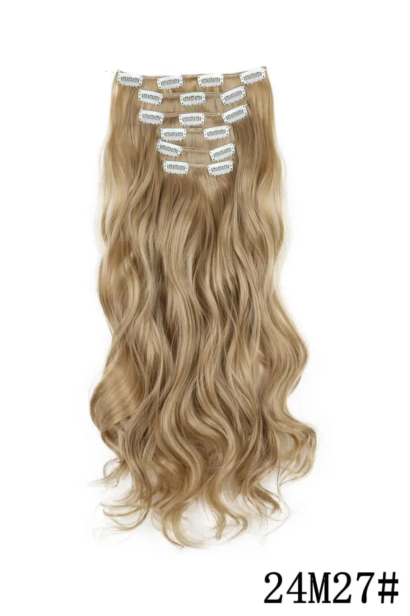 Black Hair Extensions 6pcs/set Women Long Straight Synthetic Full Head Clip 16Clips Ombre Heat Resistant Fiber Hair Kpop Cosplay — image 21