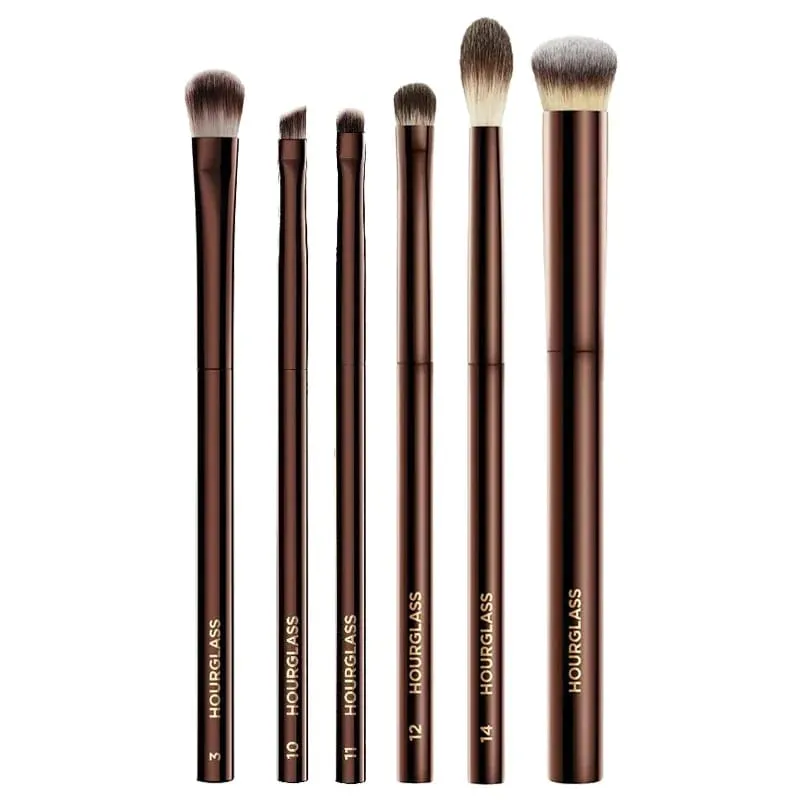 Set di pennelli per trucco per occhi a clessidra Set di pennelli cosmetici per ombretti di lusso Miscelazione Modellatura Contorno Evidenziazione Fodera per correttore per sopracciglia
