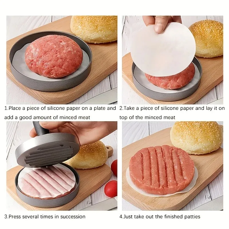 1PC Non-Stick Burger Press Patty Maker Metal Hamburger Mold for Beef Cheese Veggie Burger Making Suitable for BBQ Grill Cooking — image 6