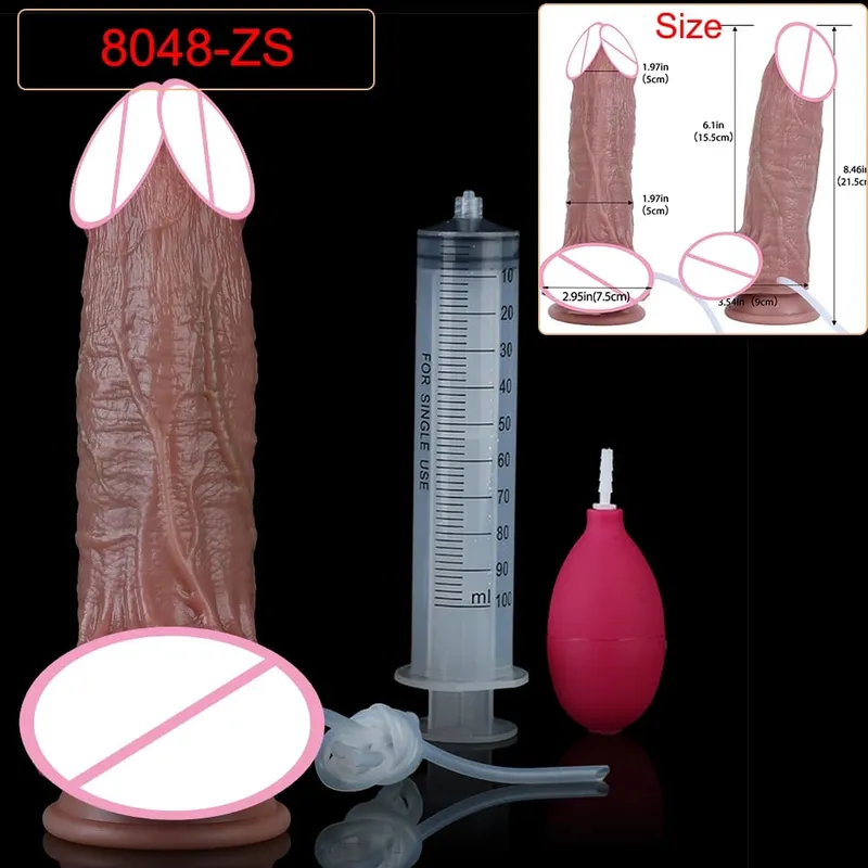 Deep Veins Ultra Squirting Dildo Silicone Skin Touch Long Ejaculating Butt Plug For Men Women G-Spot Stimulate 18+ Sex Toys — image 31