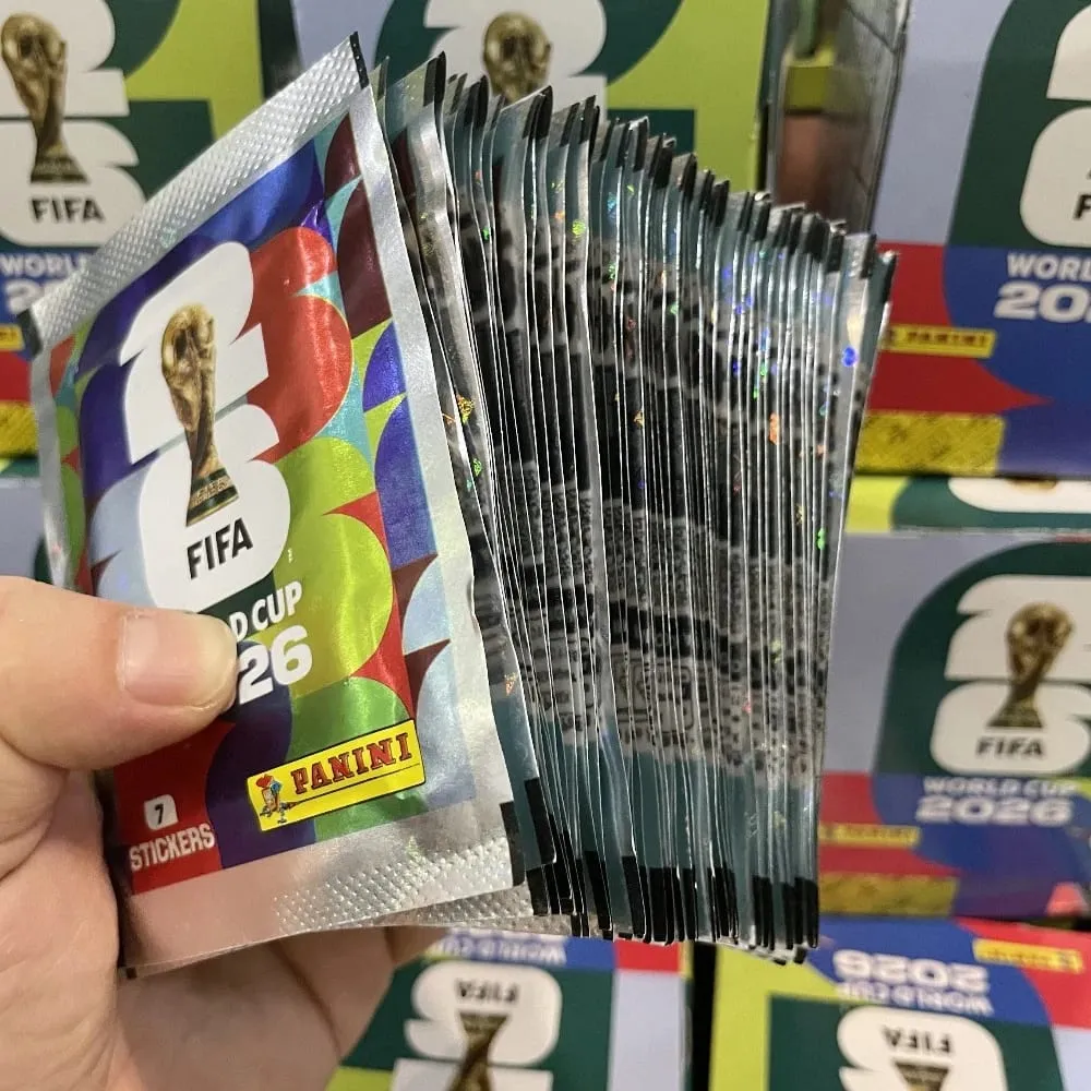 Sada sběratelských samolepek pro mistrovství světa ve fotbale 2026 Panini s odpovídajícím albem 50 balíčků 7 samolepek, každá celkem 350 pro sportovní fanoušky — image 5