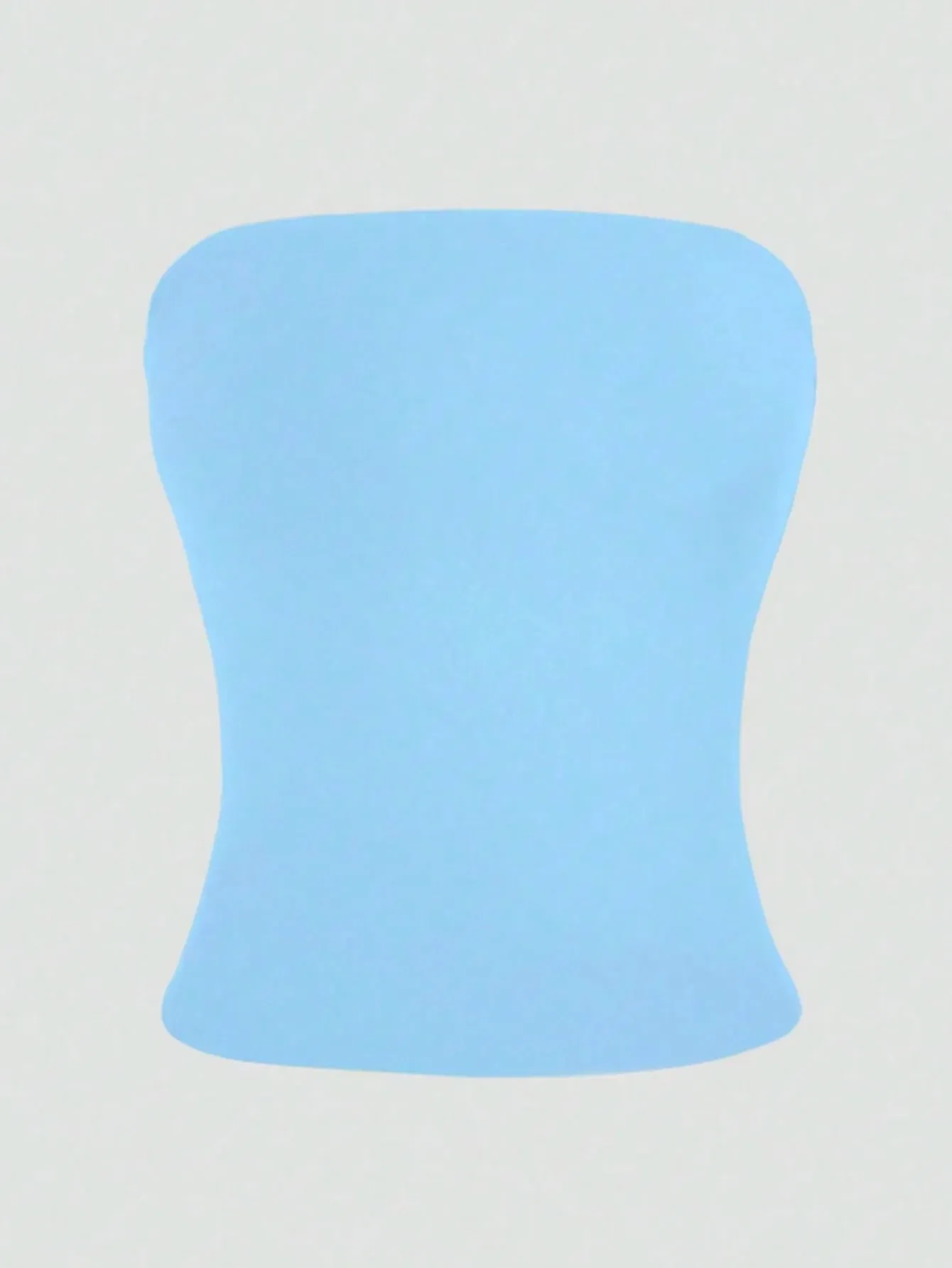 A sexy Basic Strapless Camisole—A Stylish Solid-Color Stretchy and Form-Fitting Light Blue Tube Top. Suitable for All Season — image 3