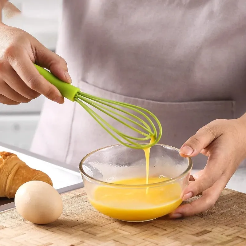 6-inch Mini Children's Silicone Egg Beater Household Manual Cream Egg Mixer Kitchen Baking Tool — image 3