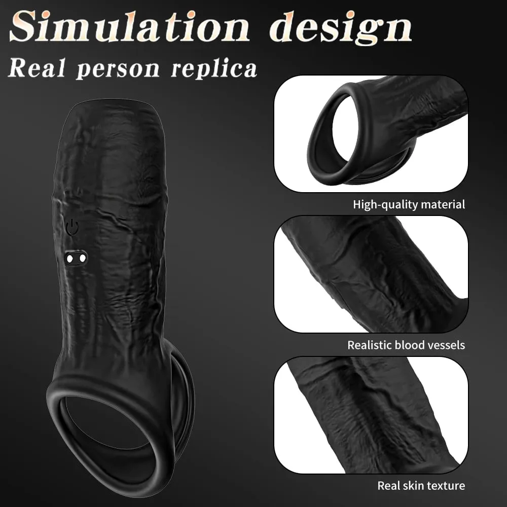 Vibrating Penis Sleeve Cock Ring Penis Ring Vibrator Penis Extender G Spot Stimulation Male Couples Adult Sex Toys for Men
