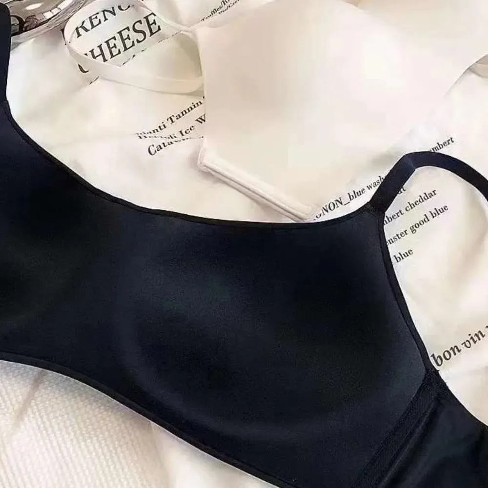 Soft Comfort Wireless Bra Breathable Fabric Thin Cup Push Up Bra Elastic Material Gathered Design Seamless Bra Women's Underwear — image 5