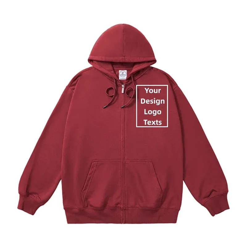 Customized Logo Zipper Hoodies Autumn Winter Fashion Embroidery Company Printed Sweatshirts Men Women Personality Hoody Pullover — image 10
