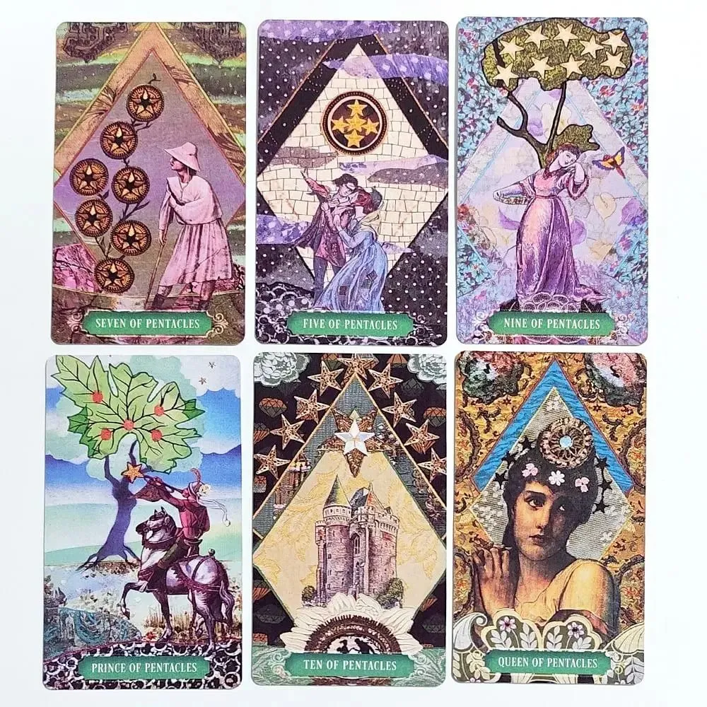 Double-embossed The Zerner-Farber Tarot Deck 78 Pcs Collage Art Tarot Cards 10.5*6cm Spiritual Divination Tool in Rigid Box — image 6