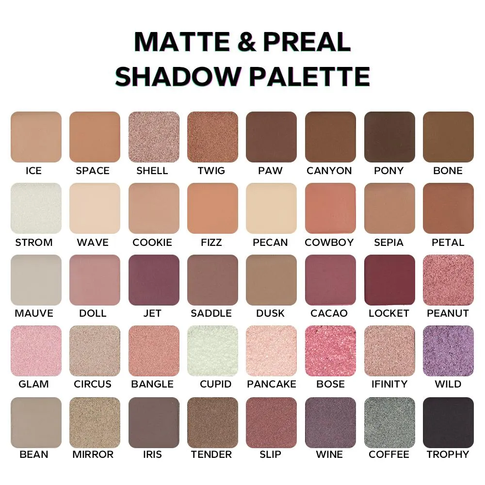 Neutral Vibes Matte 40 Colors Highlight Shimmer Eye Shadow Cosmetics Palette Glitter Eyeshadow — image 4