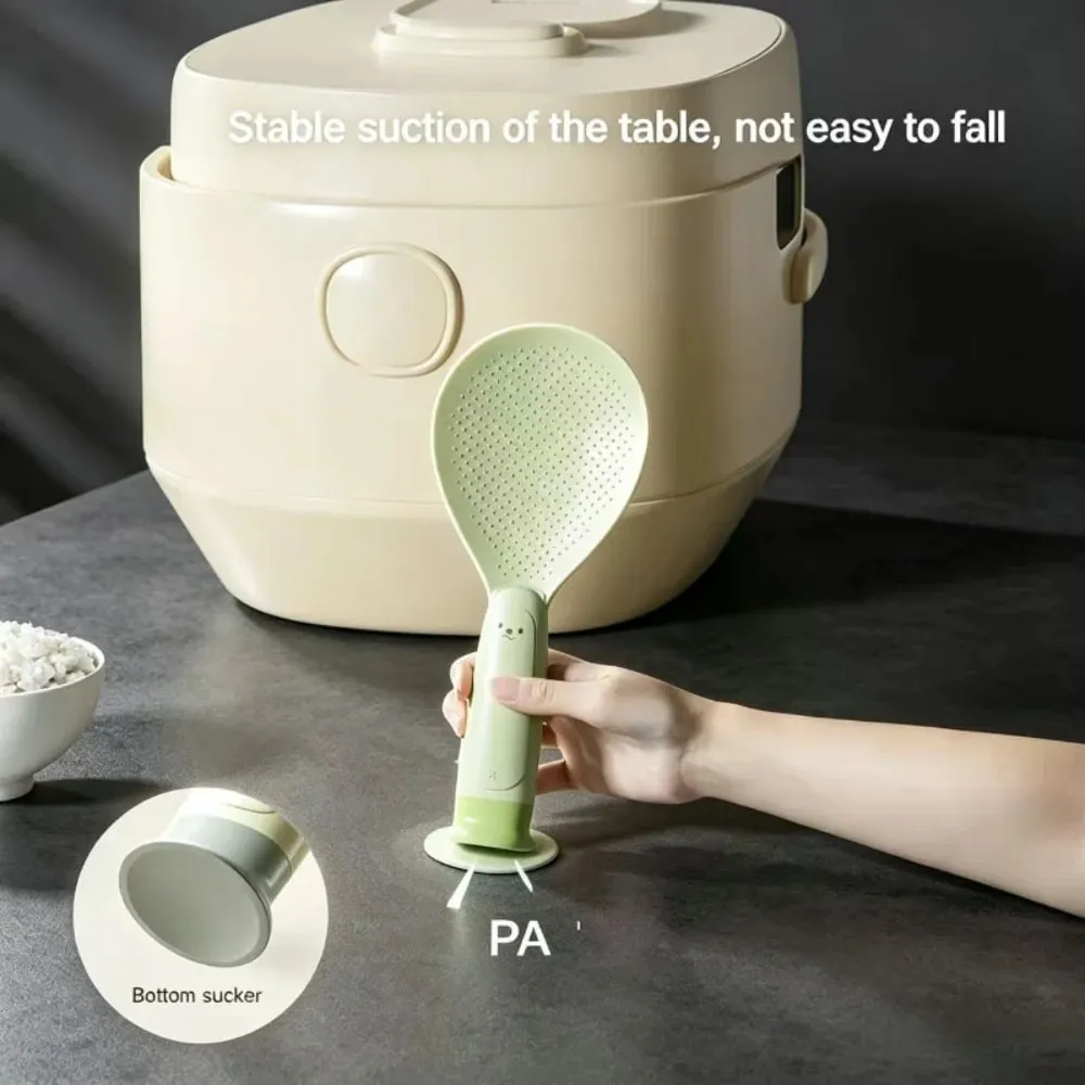 1 Piece Suction Cup Standing Rice Spoon Non‑Stick Heat‑Resistant Self‑Stand Rice Paddle for Rice Cooker Serving Cooking — image 9