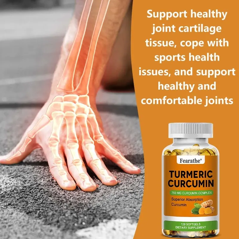 Organic Turmeric Curcumin Capsules - 750 Mg Highest Potency Curcumin Complex for Cardiovascular Bone Muscle Brain Health — image 3